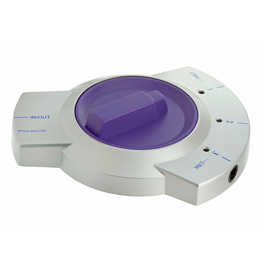 Cmple - Optical Toslink Jack to 3X Toslink Jacks 3-Way Bi-Directional Selector, Female to 3X Female Toslink Connector for Video Game Consoles - Silver/Purple