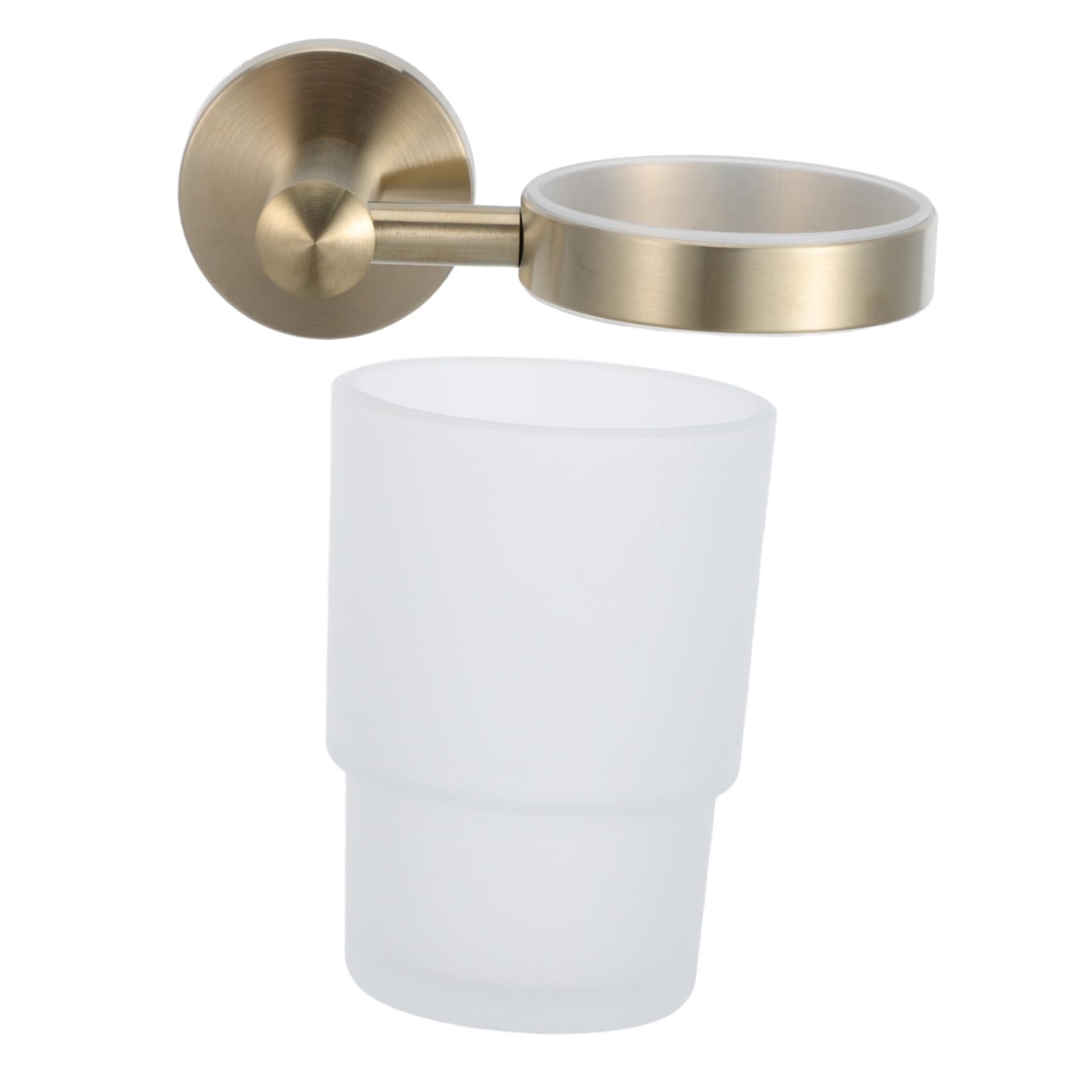 Portacepillos Vaso de Vidrio y Acero Inoxidable de Dientes de Pared