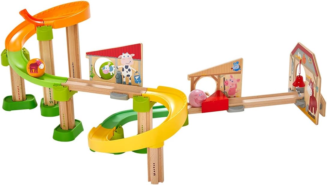 HABA Kullerbu Farm Babies 27 Piece Ball Track Play Set