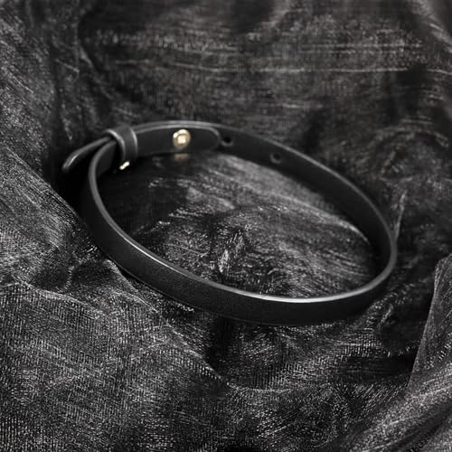 Black Choker Necklace for Women, Pu Leather Choker, Goth Collar Necklace Adjustable 12.2"-16.0", Punk Gothic Jewelry (Simple) 7