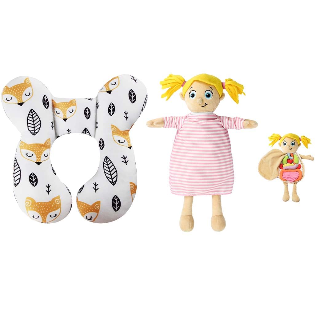 KAKIBLIN Baby Travel Pillow, Human Body Anatomy Toy, Preschool Educational Organ Plush Toys for Kids