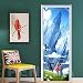 DNFurniture Door Sticker 3D Blue Anime Cartoon Art Mountain Character 77X200Cm Originality Door Diy Sticker Paste Paper Decoration Self-Adhesive Vinyl Door Mural Child Boy Girl Wallpaper For Bedroom H