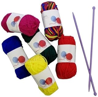 Carousel Home Craft Knitting Kit With Needles ~ 6 Multi Colour Knitting Yarns