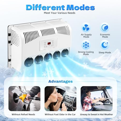 Rocoreny 12V RV AIR CONDITIONER KIT Truck Camper Mini Split Ac Electric Automotive Universal Van Ac Unit thumb #6