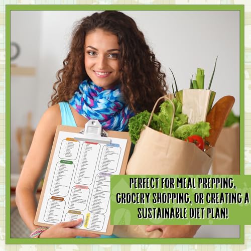 Image of Sinload 12 Pcs Low Carb Food List Chart Posters Low Carb Meal Plan Grocery Health Food Diet Plan Beverages Snack Ideas for Kitchen