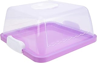 PRETYZOOM Portable Cake Box Cake Holder Carrier Square Cake Holder Cake Carriers Two Sided Cake Holder Locking Cake Carrier Cake Storage Container Wedding Plastic Japanese Paper