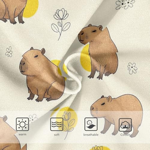 Joisal Toddler Underwear Floral 2t Cotton Panties for Girl Flower Underpants Briefs Cute Capybaras Poses Beige3