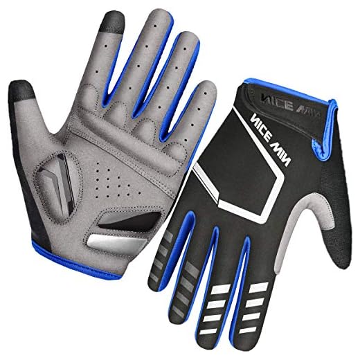 LOHOTEK Guantes de Ciclismo Motocicleta Bicicleta Montaña-Acolchados Bicicleta de Carretera de Hombres Mujeres Antideslizante Pantalla Táctil (Azul, S)