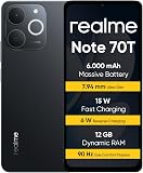 realme Note 70T Mobile Phones, Smartphone 4+256GB, Capacious 6000mAh Battery, 15W Fast Charging with Reverse Charging Technology 6W, 24GB Dynamic RAM, Eye-Friendly Display 90Hz, Black - 1