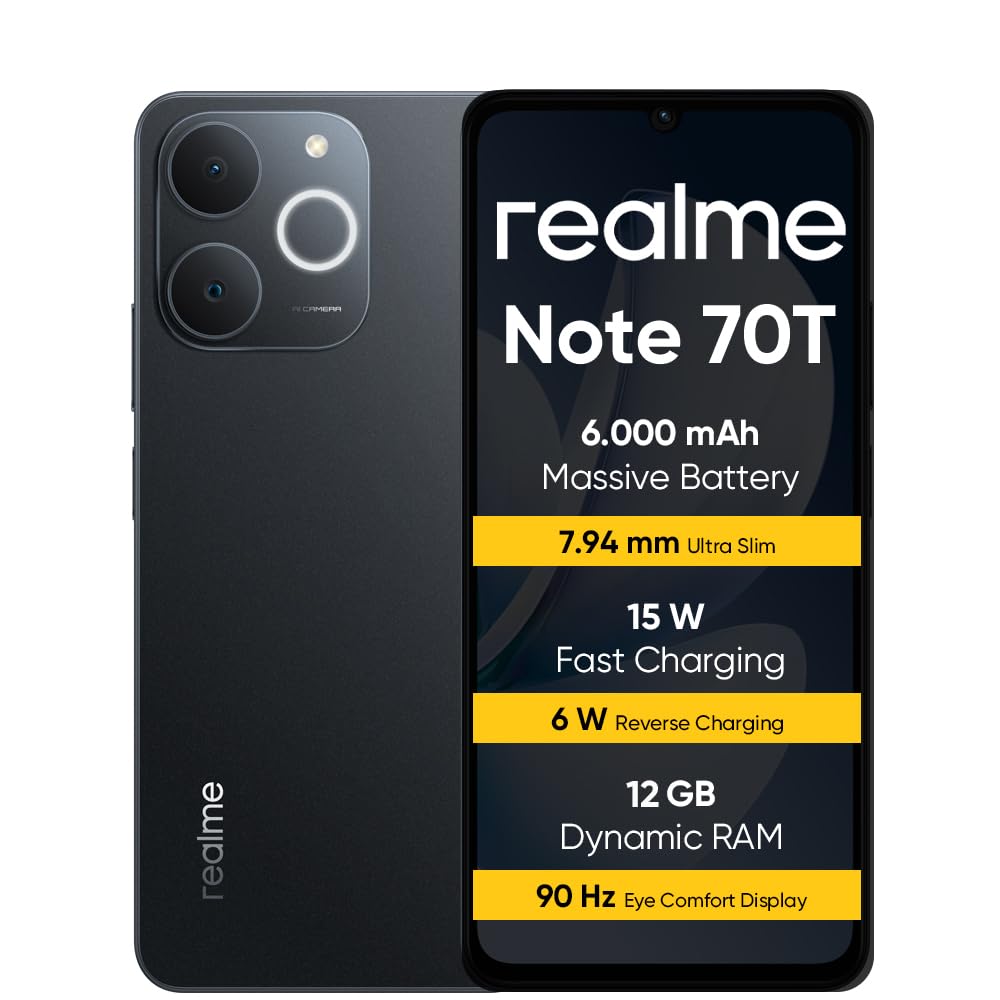 realme Note 70T Smartphone 4+256GB, 6000mAh Battery, 15W
