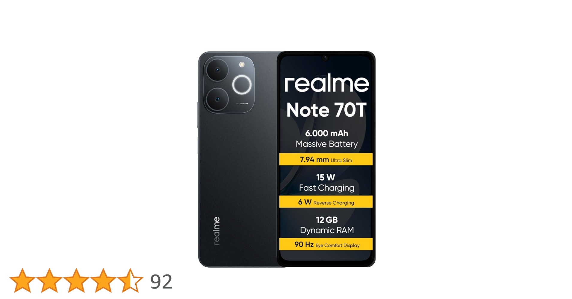 realme Note 70T Smartphone 4+256GB, 6000mAh Battery, 15W