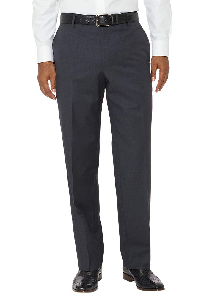 Paul Fredrick Mens Classic Fit Wool Gabardine Flat Front Pants