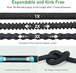 Expandable Garden Hose 50FT, 8 Spray Functions Water Hose with Water Spray Gun Multifunctional Watering Hose Outdoor Yard Leak-Proof Water Pipe with Hook and Storage Bag