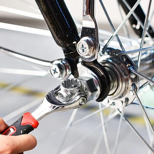 Weiliya 52 in 1 Socket Wrench, Stainless Steel Multifunction Wrench Tool with 360 Degree Rotating Head, Universal with Rubber Handle for Home Bicycle Motorcycle Car Repair by Weiliya - Image 6