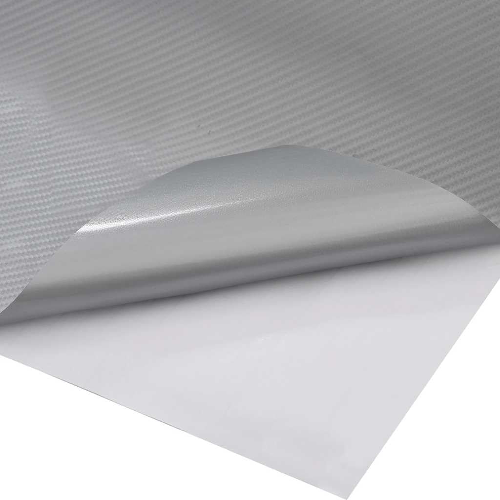 2 pellicole autoadesive per auto, 4D, in PVC, colore argento, 100 x 150 cm, 50 x 150 cm, per carrozzeria e interni, senza bolle, in vinile, protezione dai graffi