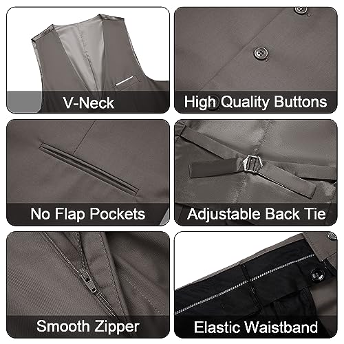 image for MAGE MALE Men's 3 Pieces Suit Elegant Solid One Button Slim Fit Single