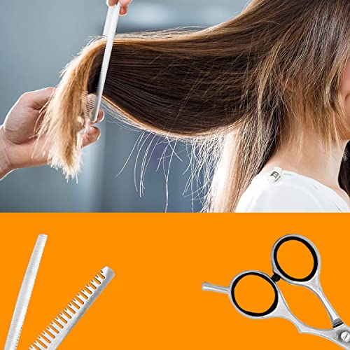 Kit Tesoura Profissional Dentada Reta Cabeleireiro Barbeiro