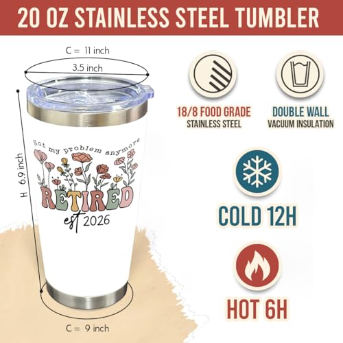 Retirement Gift for Woman 2026, Retired Tumbler, Not My Problem Anymore Cup - Image 2