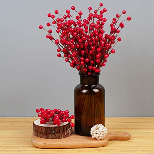 Martine Mall 16 Pcs 13.4In Artificial Berry Stems Christmas Holly Berry Branches Red Holly Berry Stem Picks Christmas Tree Berry Ornaments For Diy Crafts Christmas Tree Holiday Winter Home Decor… #TOP2