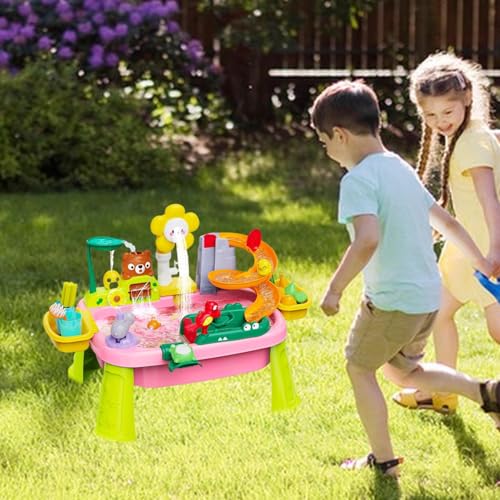 Jouets sensoriels pour bébé avec cette table d'activités aquatiques extérieur