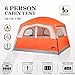 Happy Travel Tent 6 Person Tents for Camping, Waterproof Easy Setup Camping Tent with Rainfly, Portable Large Family Cabin Tent with 5 Large Mesh Windows and Carry Bag for Outdoor Camping & Hiking