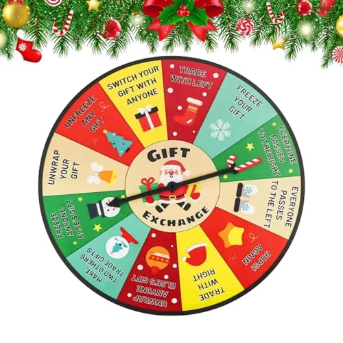 Ruleta para El Intercambio De Navidad - Juego para Fiestas Festivas | Ruleta Giratoria De Premios Navideños,para Familia Adultos Mujeres Hombres Niños Niñas