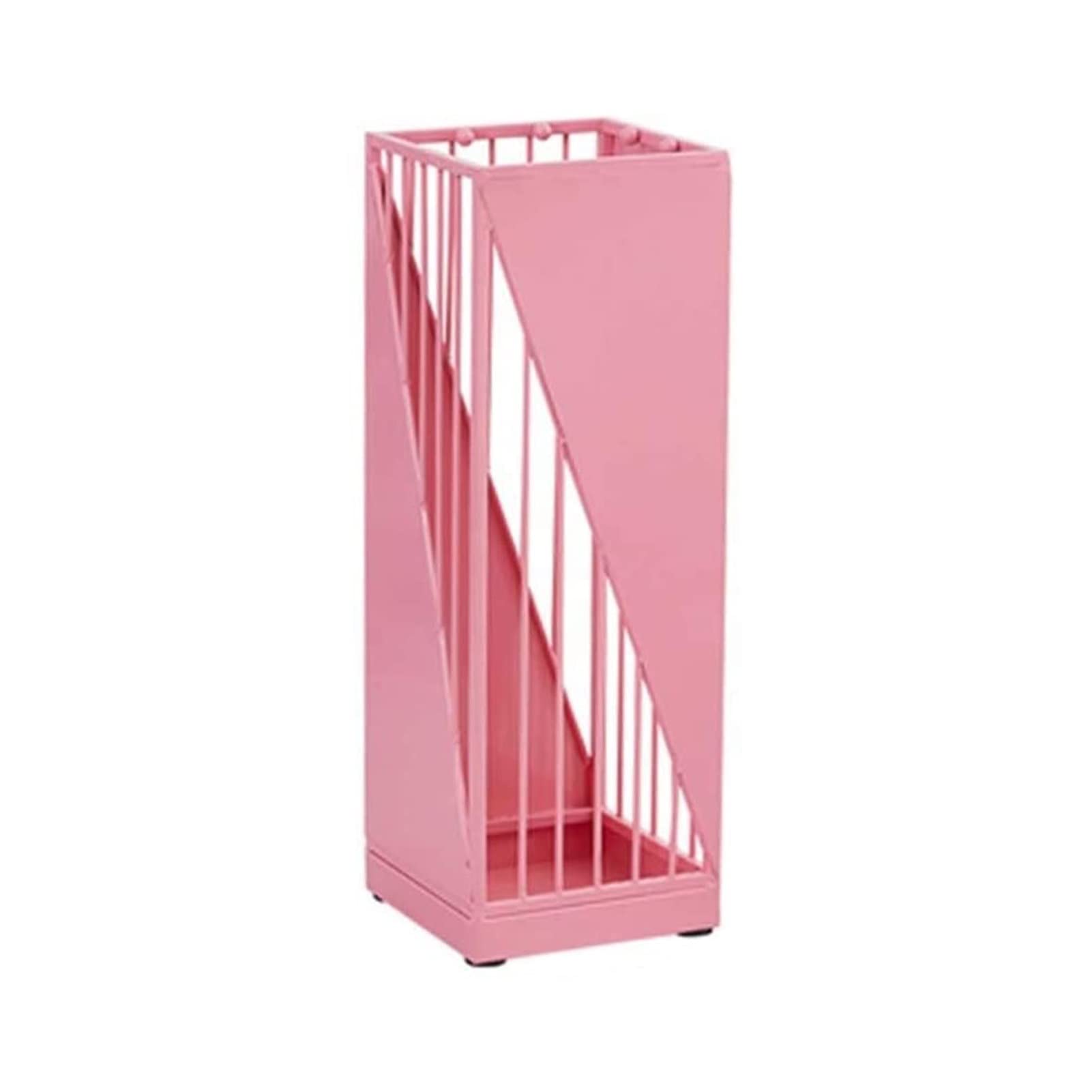 FCXWEVR Nordic Creative Iron Umbrella Rack Stand Waterproof & Rustproof Umbrella Holder Foldable Design Stylish Pink Bucket for Home & Office Space Saving Umbrella Storage Solution