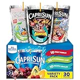 Capri Sun Fruit Punch, Strawberry Kiwi and Pacific Cooler Flavored Juice Drink Blend Variety Pack, 30 ct Box, 6 fl oz Pouches