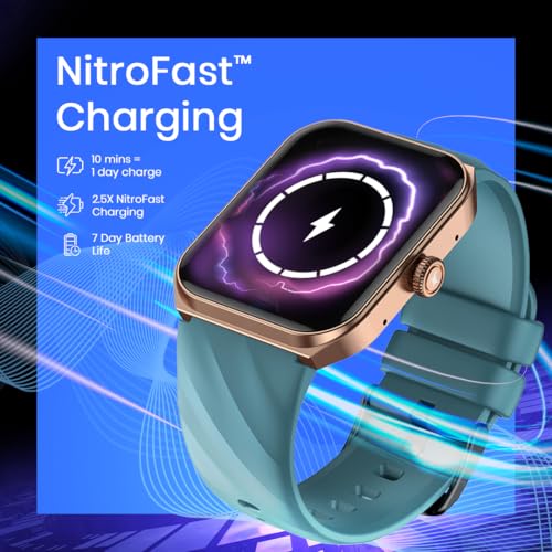 Image of Fastrack Limitless X2 Smart Watch, 1.91 inch Ultravu with Rotating Crown, 60 Hz Refresh Rate, Advanced Chipset, Singlesync BT Calling, 100+ Sports Mode & Smartwatch Faces, IP68, Teal