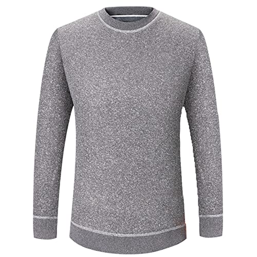 Gualiy Ropa interior térmica de manga larga para hombre, manga larga John Thermals para hombres cuello redondo gris capa base camisa de los hombres, Grey, 4X-Large Cover