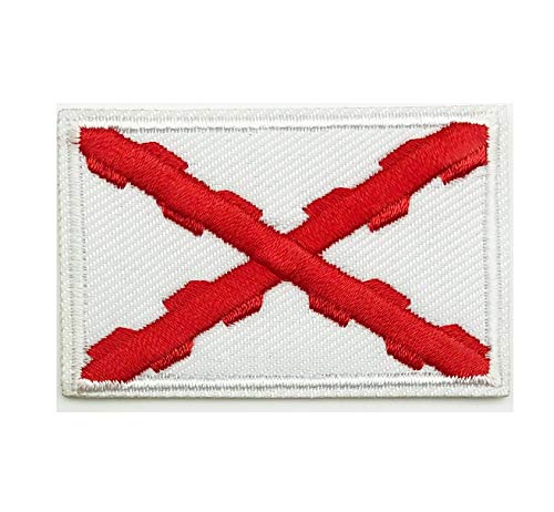 BANDERA DEL PARCHE BORDADO PARA PLANCHAR O COSER (Cruz de Borgoña 7.8cm) Cover