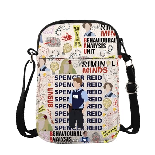 Criminal TV Show Merchandise Crossbody Bag Criminal TV Series Gift FBI Quote Gift True Crime Fans Gift Spencer Reid Lover Bag (SpencerRCrossS)