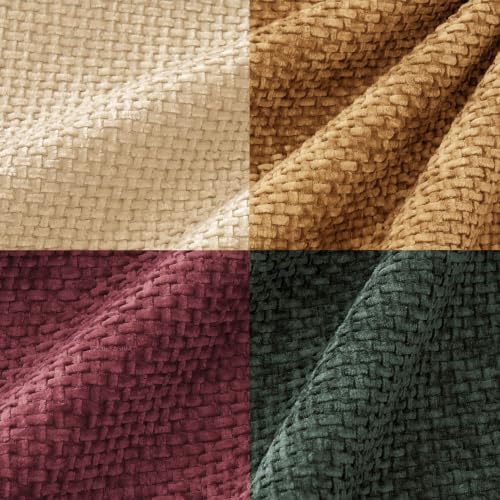 Image of MIULEE Soft Decorative Chenille Pillow Covers Christmas Red Palette 18x18