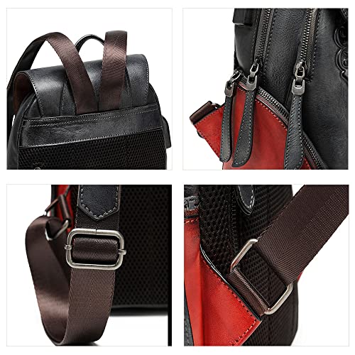 Mochila de cuero para mujer con diseño vintage miniatura 6
