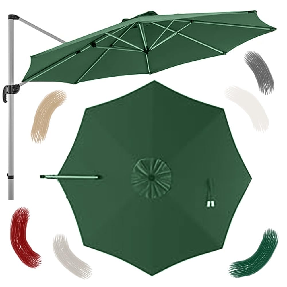 Toile de rechange pour parasol déporté usé : réparez votre grand parasol 3m vert