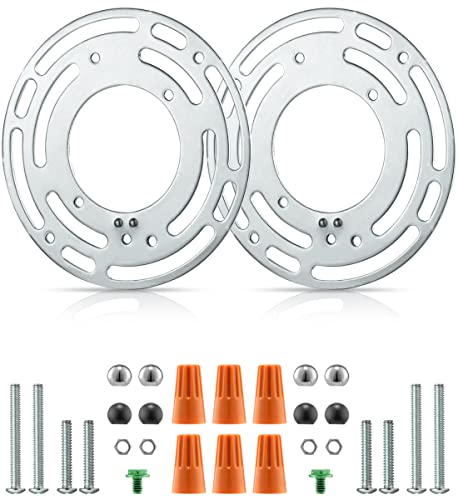 Qc 2 Pack Universal Light Fixture Mounting Bracket, 4 Inches Diameter Steel Crossbar Plate with...