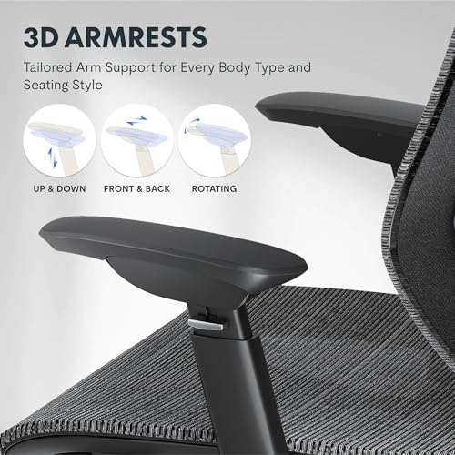 flexispot upgraded oc6 big and tall office chair heavy duty4d armrest mesh ergonomic home office chair with high backlumbar supporttilt functionand 360swivel wheelsblack