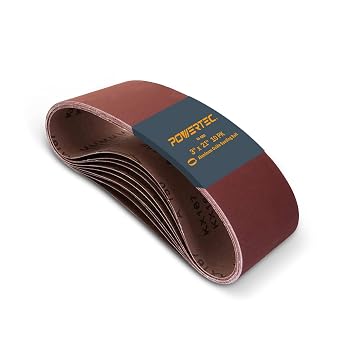 POWERTEC 3 x 21 Inch Sanding Belts, 10PK, 40 Grits Aluminum Oxide Sandpaper, 3x21 Sanding Belt for Portable Belt Sander, Woodworking, Paint Sanding, Metalworking, Rust Removal, Polishing 110460