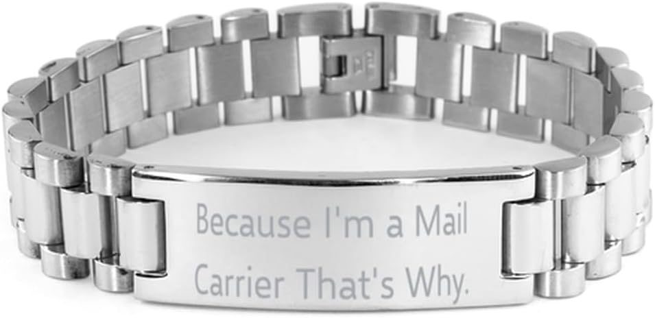 Unique Idea Mail carrier Ladder Bracelet, Because, Gifts For Coworkers, Present From Friends, Engraved Bracelet For Mail carrier
