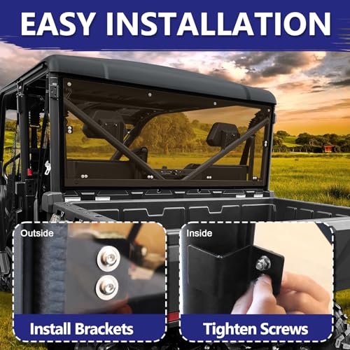 Image of StarknightMT Rear Windshield Compatible with CFMOTO UFORCE 1000 2019-2026 &1000XL 2022-2025, UV-Proof PC Back Window Accessories, Tinted (Not for U10 Pro)
