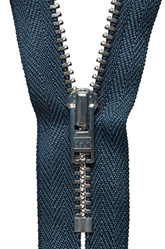YKK - Cremalleras de metal de calidad prémium para pantalones (cierre semiautomático), 15 / 18 cm 15cm (6 inches) azul marino