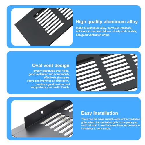 Anevios 2 Pezzi Griglia di Ventilazione Nera
