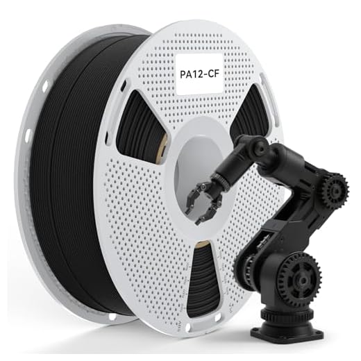 SUNLU PA12-CF Carbon Fiber Nylon Filament 1.75mm - High Precision Engineering Filament with Excellent Wear & Oil Resistance, ±0.02mm Accuracy, Heat-Resistant Spool 1KG (Black)