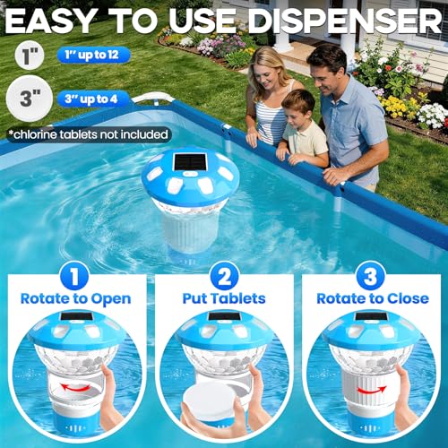 Diffuseur chlore piscine lumineux solaire à débit réglable KingSom - 6