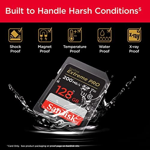 SanDisk 128GB Extreme PRO SDXC card, SD Card, V30 Memory Card, 4K UHD, up to 200 MB/s, SanDisk QuickFlow Technology, RescuePro Deluxe Data Recovery Software, UHS-I, Class 10, U3, V30 - View 7
