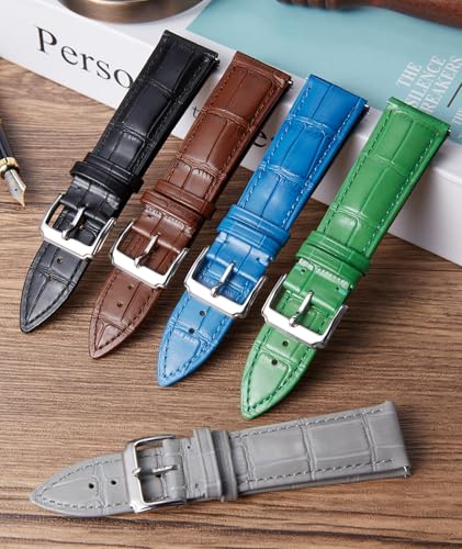 Image of BINLUN Genuine Leather Watch Bands Women Men Quick Release Leather Watch Straps Replacement with 12 Colors Option (10mm, 12mm, 14mm, 15mm, 16mm, 17mm, 18mm, 19mm, 20mm, 21mm, 22mm, 23mm)