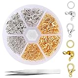 fanny britt les maisons Abondant Quantité de Produit: Vous obtiendrez 30 boucles de taille en or et 30 boucles de taille de classe de carte en argent (12 mm de long) / 100 anneaux de saut en argent et 100 anneaux de saut d'or (5 mm) / 100 perle de Crisse Silver, 100 perles de broyage d'or. Suffisamment de quantité pour faire de beaux bracelets ou colliers