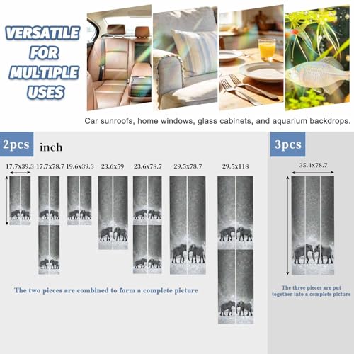 Película decorativa opaca para ventana elefantes grises 29.5x78.7 in miniatura 6