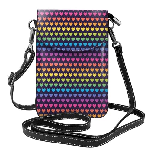 Pochettes pour téléphone portable femmes arc-en-ciel dégradé avec porte-cartes en cuir PU
