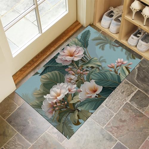Paillasson d'intérieur lavable 80x120 cm antidérapant jungle rose - 3